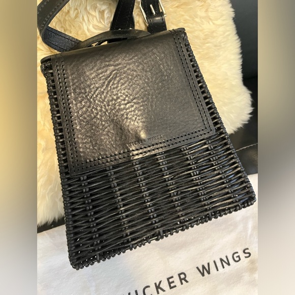 Wicker Wings Black Tall Tixing Backpack (Genuine Leather & Rattan) - Picture 4 of 16